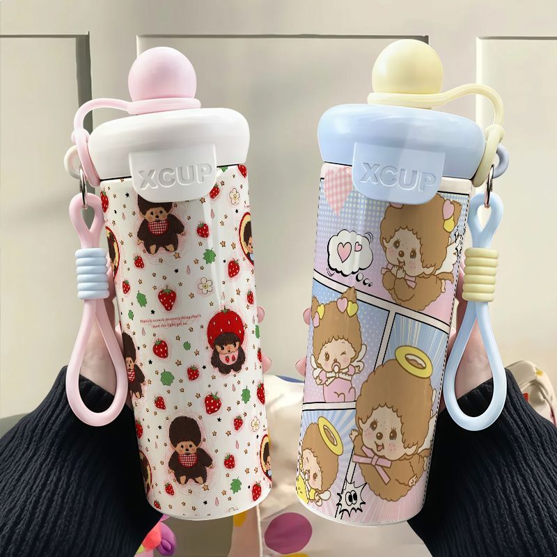 Monchhichi Cute Graffiti Stain - đánh giá và giá Stainless Steel Straw