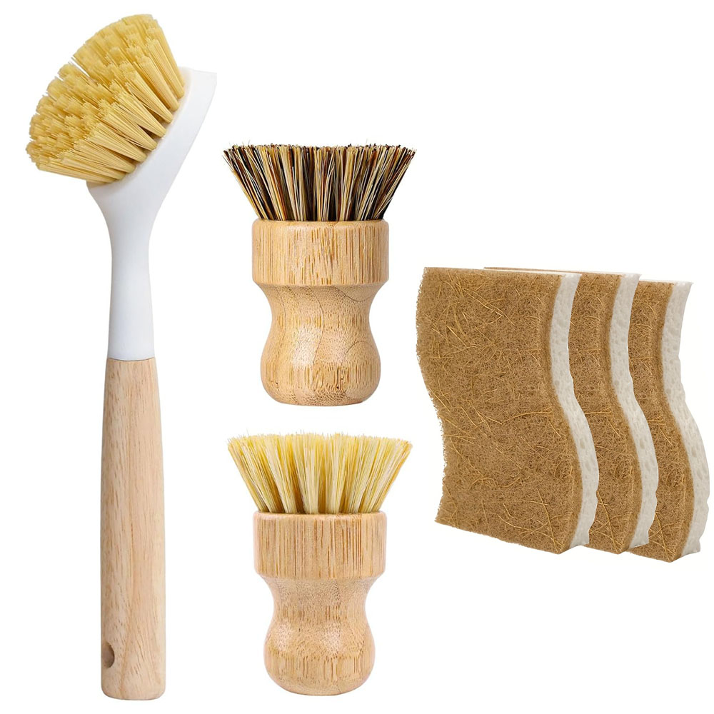 6Pcs Bamboo Dish Brush & Spong - đánh giá và giá Dish Brush Bamboo