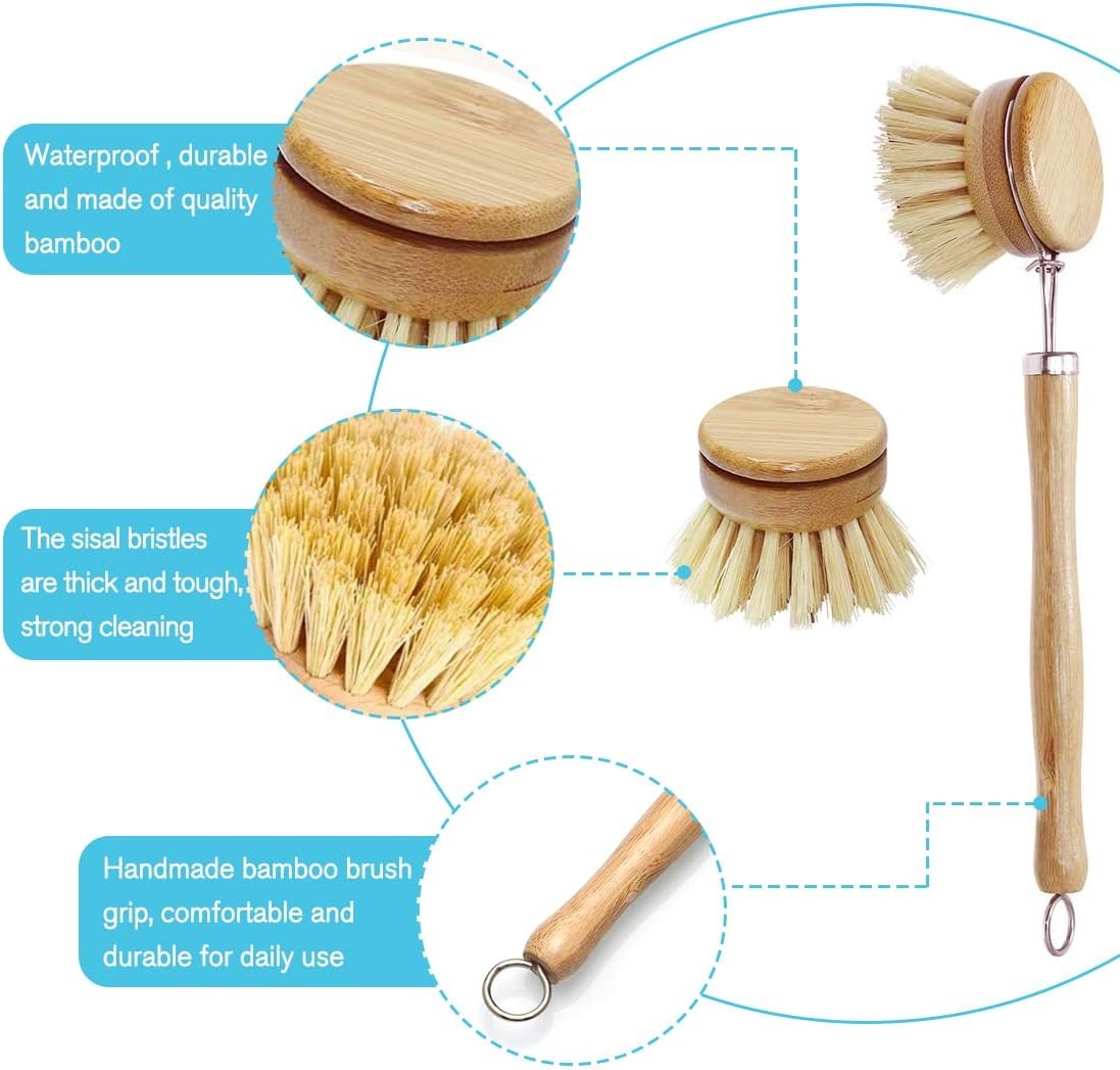 Bamboo Dish Scrub Brushes, Kit - đánh giá và giá Dish Brush Bamboo