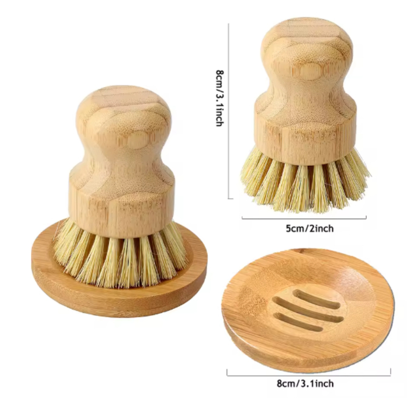 1 Set Bamboo Dish Scrub Brush  - đánh giá và giá Dish Brush Bamboo