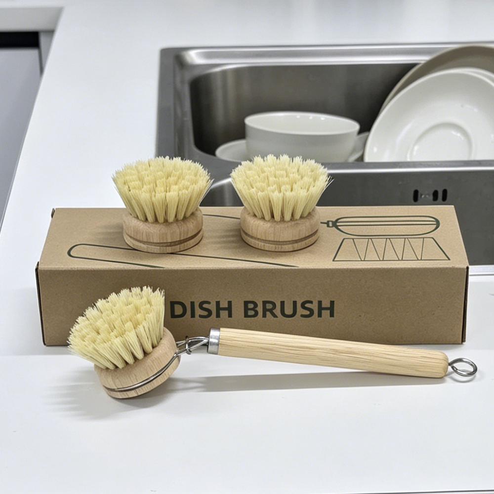 Wooden Handle Dish Brush Set w - đánh giá và giá Dish Brush Bamboo