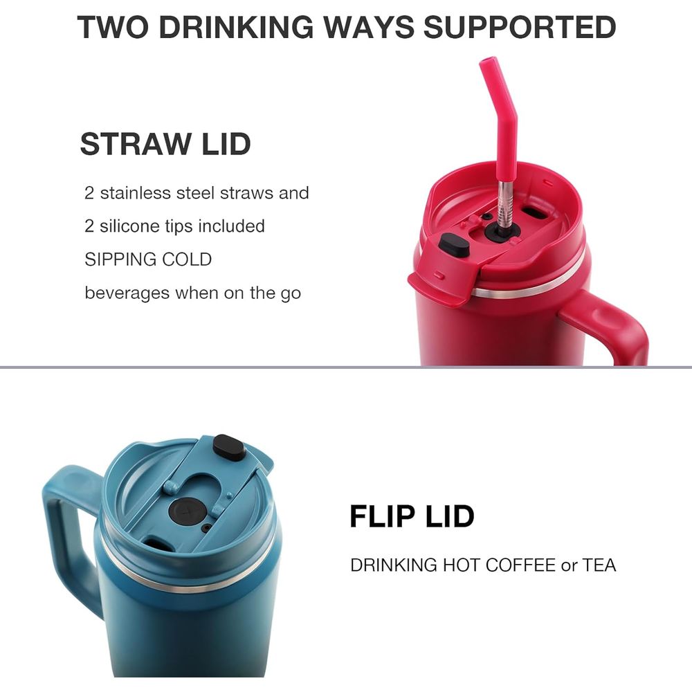 40 oz Insulated Travel Mug wit - đánh giá và giá Stainless Steel Straw