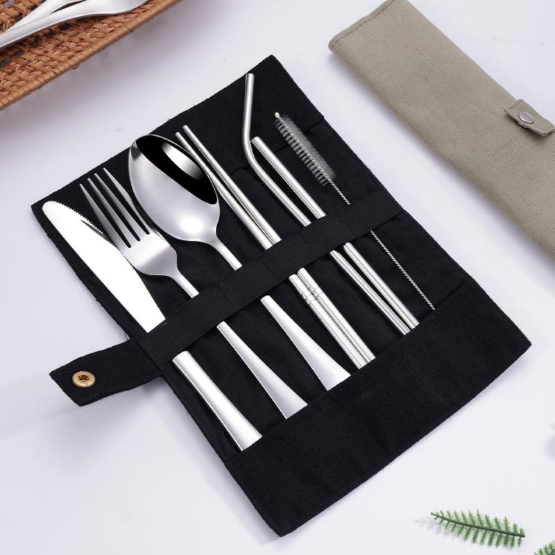8Pcs/Set Tableware Travel Cutl - đánh giá và giá Stainless Steel Straw