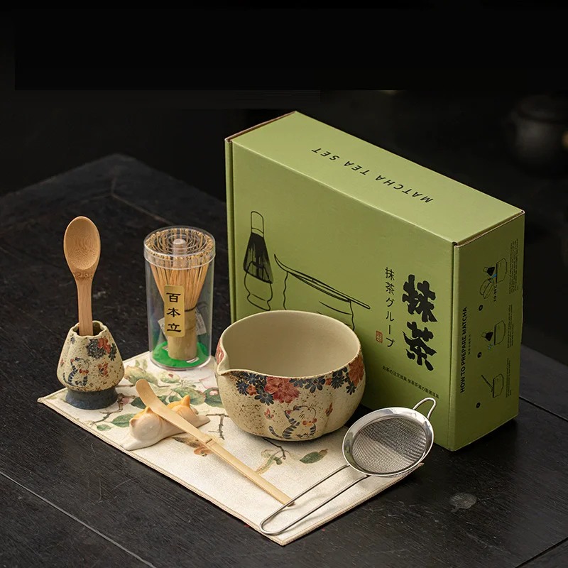 8PCS Japanese Flint red Matcha - đánh giá và giá Dish Brush Bamboo