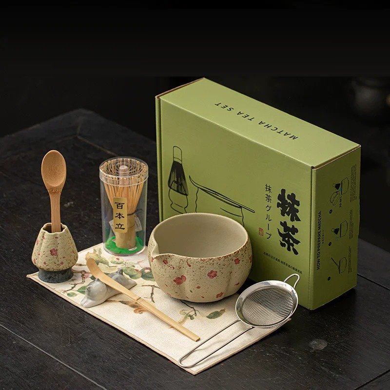 8PCS Japanese Flint red Matcha - đánh giá và giá Dish Brush Bamboo