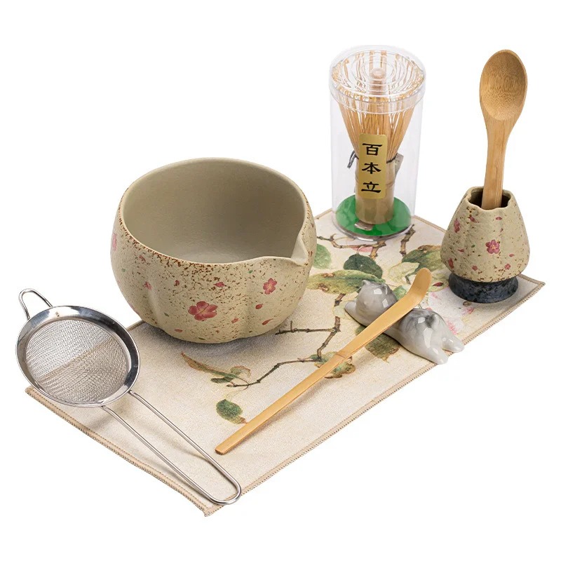 8PCS Japanese Flint red Matcha - đánh giá và giá Dish Brush Bamboo