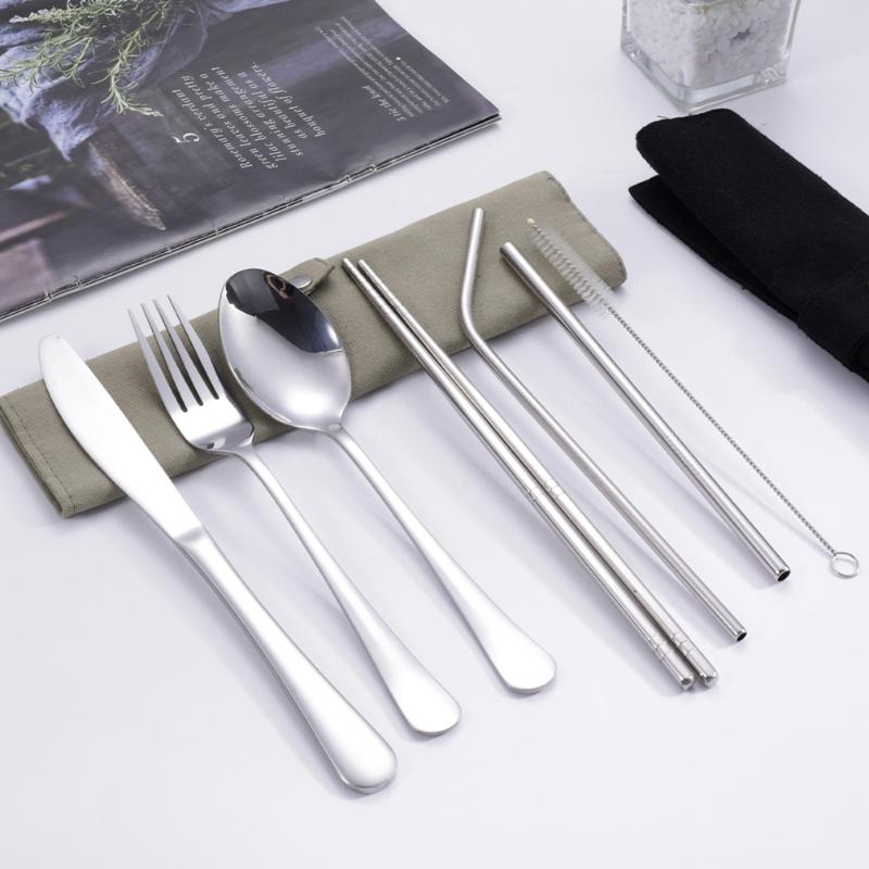 8Pcs/Set Tableware Travel Cutl - đánh giá và giá Stainless Steel Straw